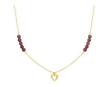 Zlatý náhrdelník s přirodními turmalíny, anker - srdce
