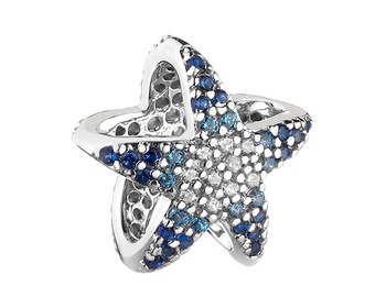 Stříbrný přívěsek beads se zirkony - hvězdice