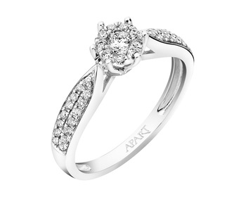 Prsten z bílého zlata s diamanty 0,25 ct - ryzost 585