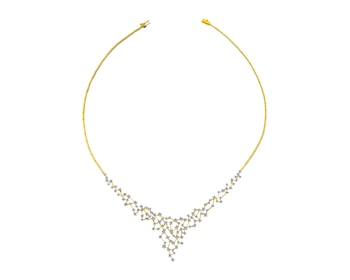 Gold necklace with diamonds 3 ct - fineness 14 K