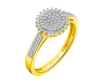 Gold ring with diamonds 0,20 ct - fineness 14 K