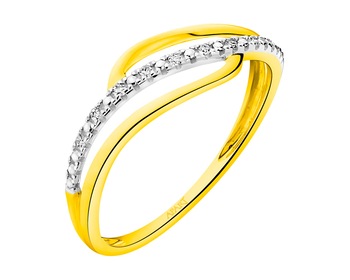 Zlatý prsten s diamanty 0,04 ct - ryzost 585