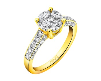 Zlatý prsten s diamanty 0,91 ct - ryzost 585