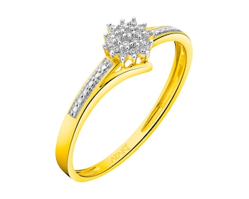 Gold ring with diamonds 0,04 ct - fineness 14 K