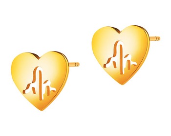Złote kolczyki - serca, EKG serca