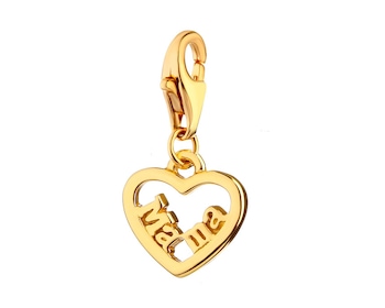 Gold-plated silver pendant charms - heart