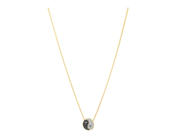 Zlatý náhrdelník s diamanty - jin a jang - ryzost 585