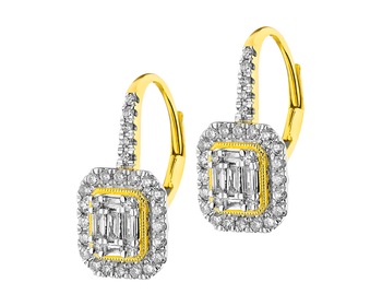 Zlaté náušnice s diamanty 0,72 ct - ryzost 585