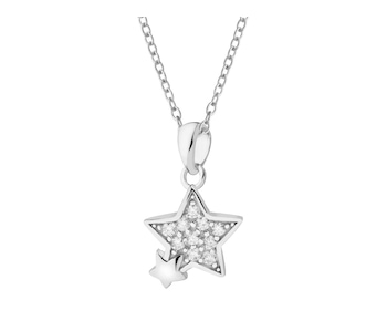 Silver pendant with zircons - stars