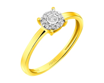 Zlatý prsten s brilianty 0,09 ct - ryzost 585