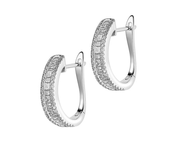 White gold earrings with diamonds 0,88 ct - fineness 14 K