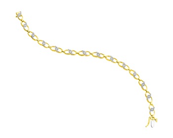 Bransoletka z żółtego złota z diamentami - 18 cm - 0,50 ct - próba 585