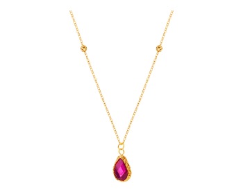 Gold necklace with crystal
