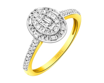 Zlatý prsten s diamanty 0,31 ct - ryzost 585