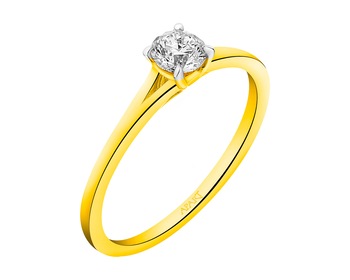 Zlatý prsten s briliantem 0,30 ct - ryzost 585