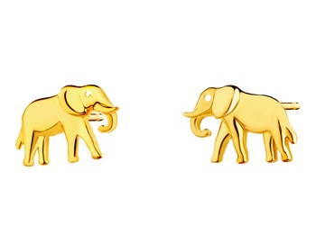 Złote kolczyki - słonie