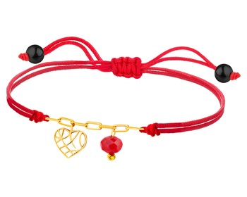 14 K Yellow Gold Bracelet with Coral