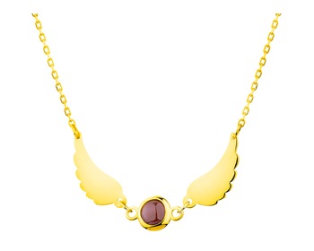 Zlatý náhrdelník z achátem, anker - křídla