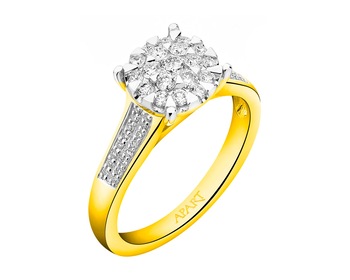 Gold ring with brilliants 0,42 ct - fineness 14 K
