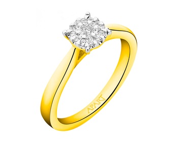 Zlatý prsten s brilianty 0,12 ct - ryzost 585