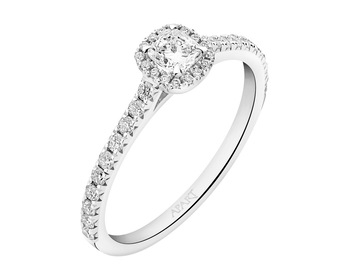 14 K Rhodium-Plated White Gold Ring with Diamonds 0,54 ct - fineness 14 K