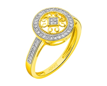 Zlatý prsten s diamanty 0,12 ct - ryzost 585