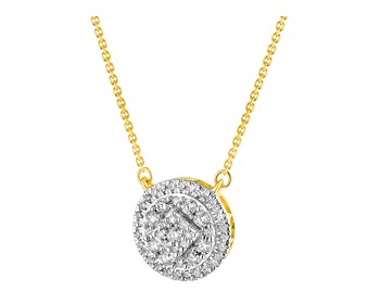 Gold necklace with diamonds 0,25 ct - fineness 14 K