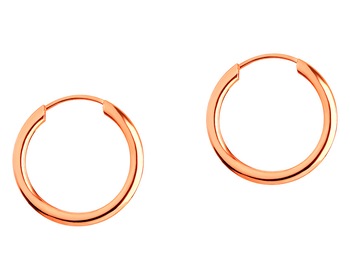 Náušnice z růžového zlata - kroužky, 15 mm