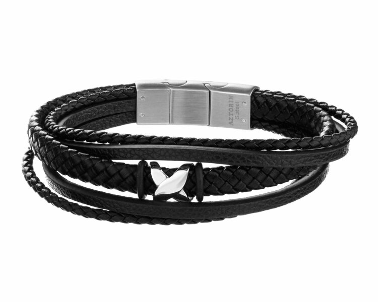 Stainless Steel, Leather Bracelet 