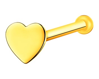Złoty kolczyk do nosa - serce