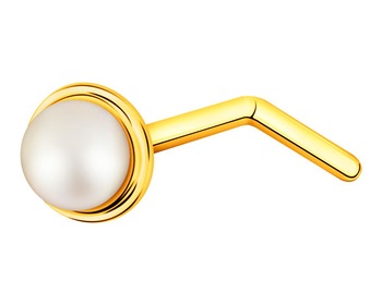 9 K Yellow Gold Nose Piercing with Pearl