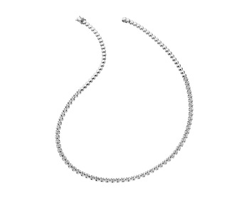 14 K Rhodium-Plated White Gold Necklace with Diamonds 2,08 ct - fineness 14 K