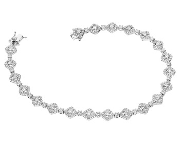 14 K Rhodium-Plated White Gold Bracelet with Diamonds 3,15 ct - fineness 14 K