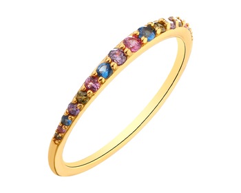 Gold-Plated Silver Ring with Cubic Zirconia