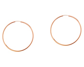Náušnice z růžového zlata - kroužky, 48 mm