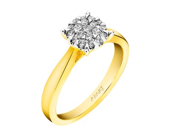 Zlatý prsten s brilianty 0,25 ct - ryzost 585