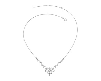 14 K Rhodium-Plated White Gold Collar Necklace with Diamonds 0,45 ct - fineness 14 K