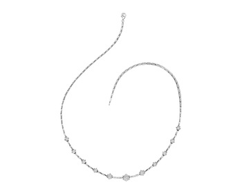Yellow and white gold necklace with diamonds 0,88 ct - fineness 14 K