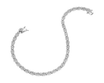 14 K Rhodium-Plated White Gold Bracelet with Diamonds 2,12 ct - fineness 14 K