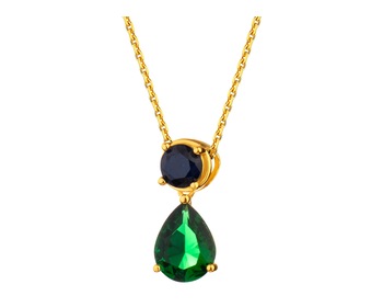 Gold-Plated Silver Pendant with Synthetic Spinel