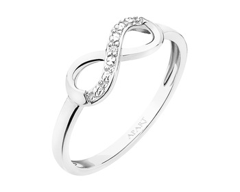 Prsten z bílého zlata s diamantem - nekonečno 0,004 ct - ryzost 585