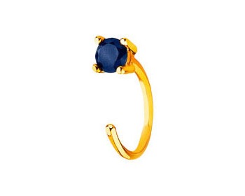 8 K Yellow Gold Earring with Synthetic Sapphire
