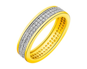 Pierścionek z żółtego złota z diamentami - Eternity 0,32 ct - próba 585
