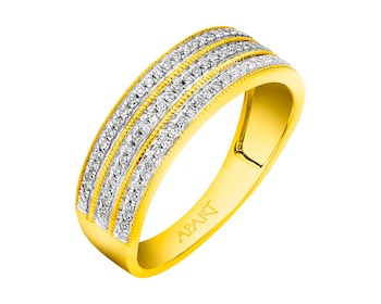 Zlatý prsten s diamanty 0,19 ct - ryzost 585