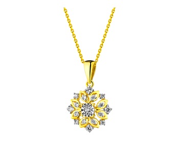 585 Yellow And White Gold Plated Pendant with Diamonds 0,20 ct - fineness 585