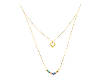 14 K Yellow Gold Necklace with Hematite