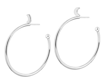 Rhodium Plated Silver Hoop Earring 