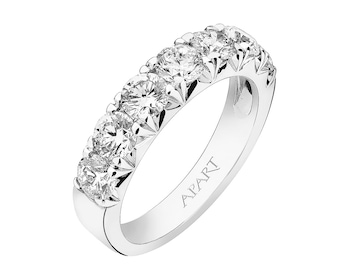 14 K Rhodium-Plated White Gold Ring with Diamonds 2,01 ct - fineness 14 K