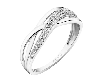 Prsten z bílého zlata s diamanty 0,13 ct - ryzost 585