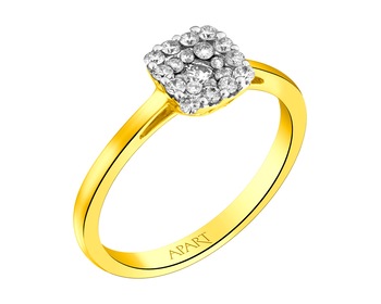 Zlatý prsten s brilianty 0,26 ct - ryzost 585